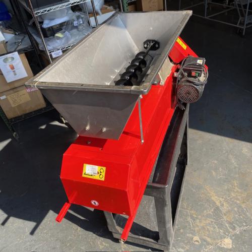 USED AS-IS - Grape Crusher Destemmer - ELECTRIC 110 Volt Motor - Stainless Extended Hopper and Stem Grate