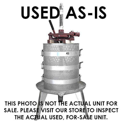 USED - AS IS - #45 Ratchet Wine Presss - 25 Gallon - Stainless base/cage