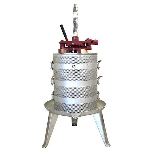 UNAVAILABLE UNTIL UNKNOWN ETA - #40 Ratchet Wine Press - 18 gallon - Stainless Base and Cage