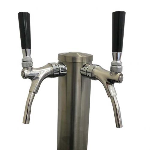Draft Wine Tower - Dual Faucet - SS Tower, Shanks & Faucets